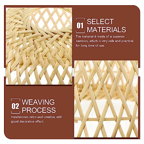 Woven Lamp Cover Dustproof Bamboo Craft Lampshade for Home Decor Vintage Style Light Shade Replacement for Rustic Furnishings and Housewarming 5 Woven Lamp Cover Dustproof Bamboo Craft Lampshade for Home Decor Vintage Style Light Shade Replacement for Rustic Furnishings and Housewarming - Image 5