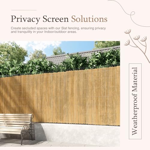 BLADO Natural Bamboo Slat Fence - Screening Slatted Roll for Garden Outdoor Wind/Sun Protection-Garden Privacy Shield-Fence Panel (H: 1M x L: 4M) 6 BLADO Natural Bamboo Slat Fence - Screening Slatted Roll for Garden Outdoor Wind/Sun Protection-Garden Privacy Shield-Fence Panel (H: 1M x L: 4M) - Image 6