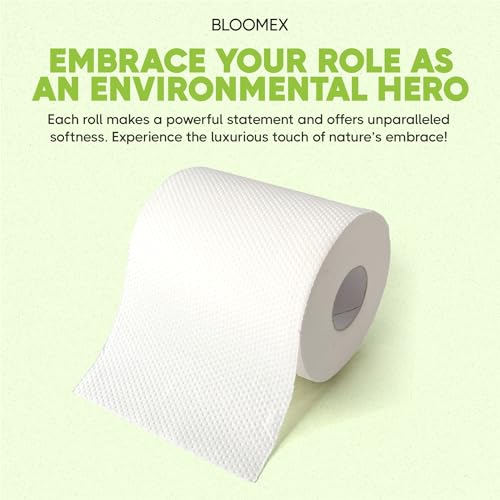BLOOMEX® Bamboo Toilet Rolls - 48 Rolls, Premium 3-Ply, 230 Large Sheets | Plastic Free Packaging, Sustainable Tissue Paper | Bleach Free White Toilet Tissue. 4 BLOOMEX® Bamboo Toilet Rolls - 48 Rolls, Premium 3-Ply, 230 Large Sheets | Plastic Free Packaging, Sustainable Tissue Paper | Bleach Free White Toilet Tissue. - Image 4