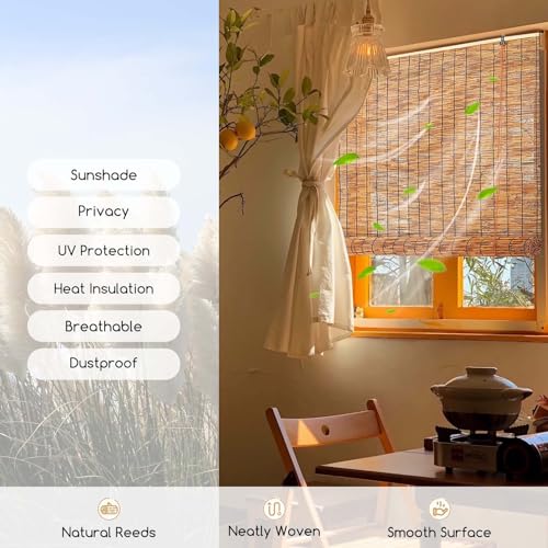 Bamboo Blinds Outdoor Roller Blinds Waterproof 50 55 60 65 70 75 80 85 90 100 105 110 120 125 130 140 150 160 170 180cm Wide Roman Blinds Window Shutters for Kitchen Patio Garden Easy to Install 3 Bamboo Blinds Outdoor Roller Blinds Waterproof 50 55 60 65 70 75 80 85 90 100 105 110 120 125 130 140 150 160 170 180cm Wide Roman Blinds Window Shutters for Kitchen Patio Garden Easy to Install - Image 3