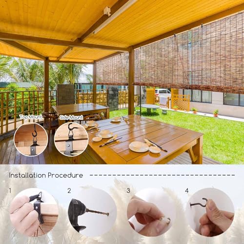 Bamboo Blinds Outdoor Roller Blinds Waterproof 50 55 60 65 70 75 80 85 90 100 105 110 120 125 130 140 150 160 170 180cm Wide Roman Blinds Window Shutters for Kitchen Patio Garden Easy to Install 6 Bamboo Blinds Outdoor Roller Blinds Waterproof 50 55 60 65 70 75 80 85 90 100 105 110 120 125 130 140 150 160 170 180cm Wide Roman Blinds Window Shutters for Kitchen Patio Garden Easy to Install - Image 6