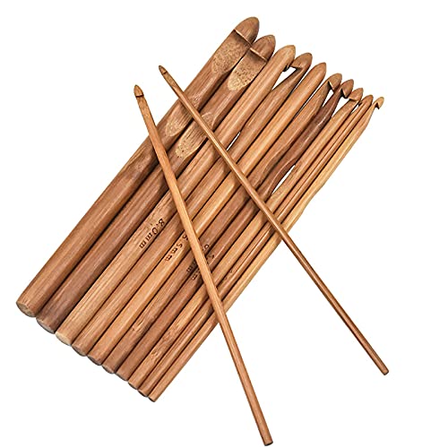 Bamboo Crochet Hooks Set 12PCS Knitting Needles Set Beginners 3.0mm/3.5mm/4.0mm/4.5mm/5.0mm/5.5mm/6.0mm/6.5mm/7mm/8mm/9mm/10.0mm Wood Knitting Needle Yarn Knitted Accessories for DIY Scarf Sweater 1 Bamboo Crochet Hooks Set 12PCS Knitting Needles Set Beginners 3.0mm/3.5mm/4.0mm/4.5mm/5.0mm/5.5mm/6.0mm/6.5mm/7mm/8mm/9mm/10.0mm Wood Knitting Needle Yarn Knitted Accessories for DIY Scarf Sweater
