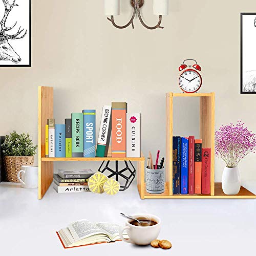 Bamboo Desk Storage Organizer, Desktop Display Shelf Rack, Multipurpose Bookshelf for Office & Home, Expandable Desktop Stand Bookshelf, Office Storage Rack - Free Style Displa Natural Stand Shelf 2 Bamboo Desk Storage Organizer, Desktop Display Shelf Rack, Multipurpose Bookshelf for Office & Home, Expandable Desktop Stand Bookshelf, Office Storage Rack - Free Style Displa Natural Stand Shelf - Image 2