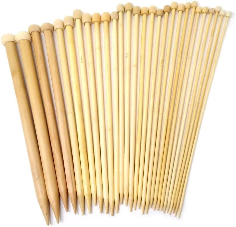 Bamboo Knitting Needles Pair, 35cm Long Single Point Knitting Needle Set 4mm - 25mm (5.5mm) 2 Bamboo Knitting Needles Pair, 35cm Long Single Point Knitting Needle Set 4mm - 25mm (5.5mm) - Image 2
