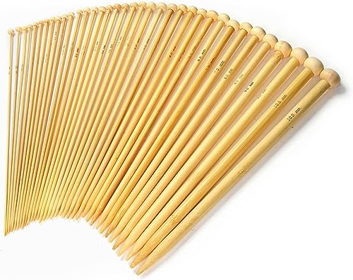 Bamboo Knitting Needles Pair, 35cm Long Single Point Knitting Needle Set 4mm - 25mm (5.5mm) 3 Bamboo Knitting Needles Pair, 35cm Long Single Point Knitting Needle Set 4mm - 25mm (5.5mm) - Image 3