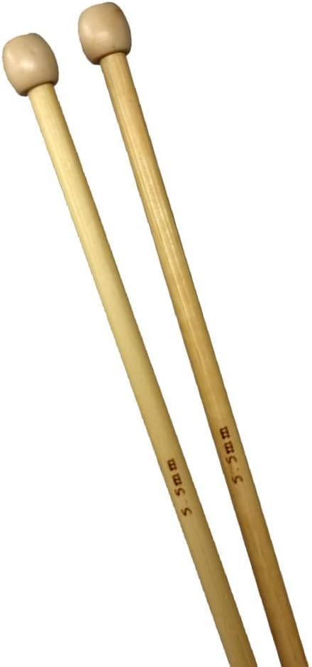 Bamboo Knitting Needles Pair, 35cm Long Single Point Knitting Needle Set 4mm - 25mm (5.5mm) 1 Bamboo Knitting Needles Pair, 35cm Long Single Point Knitting Needle Set 4mm - 25mm (5.5mm)