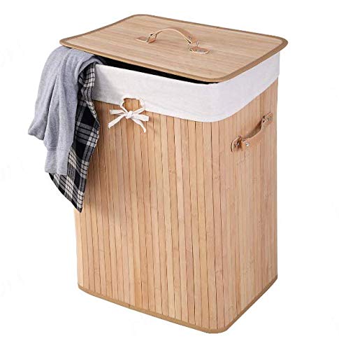 Bamboo Laundry Basket 72L Collapsible Bamboo With 1 Compartment Laundry Hamper Laundry Basket Removable Lining Large Laundry Bins Laundry Hamper with Lid Bamboo Laundry Storage basket (NATURAL) 3 Bamboo Laundry Basket 72L Collapsible Bamboo With 1 Compartment Laundry Hamper Laundry Basket Removable Lining Large Laundry Bins Laundry Hamper with Lid Bamboo Laundry Storage basket (NATURAL) - Image 3