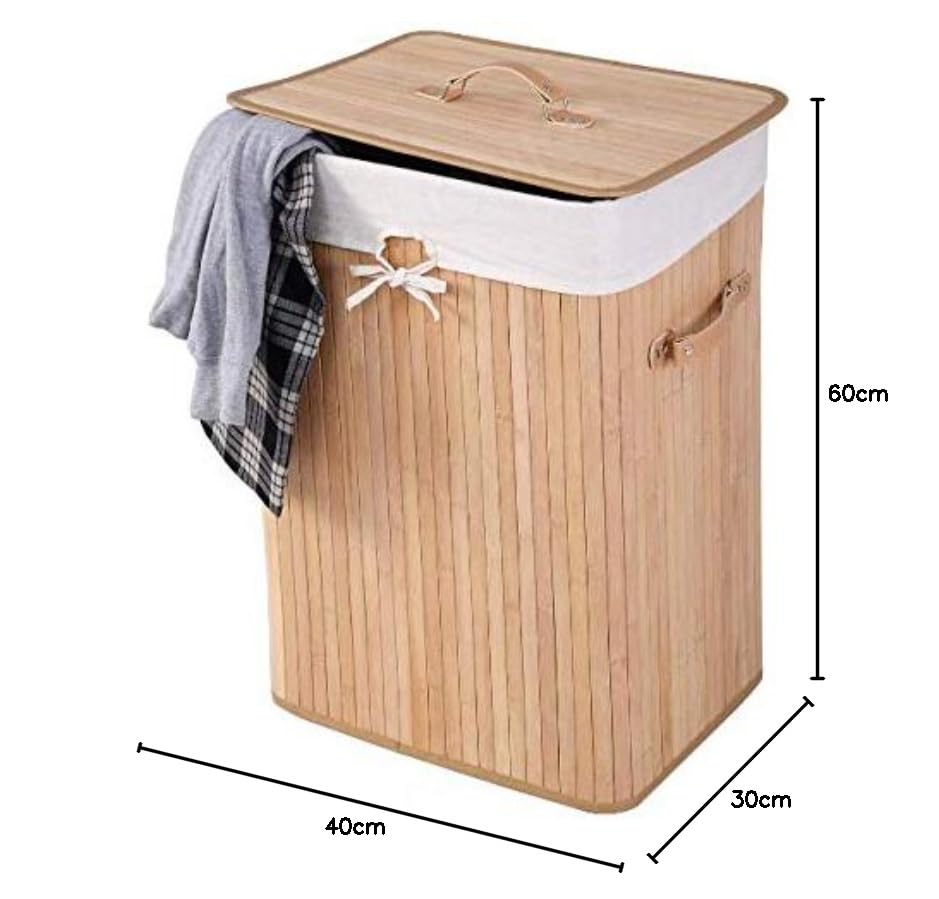 Bamboo Laundry Basket 72L Collapsible Bamboo With 1 Compartment Laundry Hamper Laundry Basket Removable Lining Large Laundry Bins Laundry Hamper with Lid Bamboo Laundry Storage basket (NATURAL) 5 Bamboo Laundry Basket 72L Collapsible Bamboo With 1 Compartment Laundry Hamper Laundry Basket Removable Lining Large Laundry Bins Laundry Hamper with Lid Bamboo Laundry Storage basket (NATURAL) - Image 5