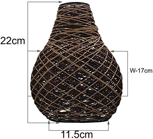 Bamboo Rattan Wicker Handmade Easy Fit Lampshade Retro Industrial Ceiling Lighting Shade Hanging Pendant Shade Light Fixture for Kitchen Dining Room Lights E27 + Free Reducer Plate (Vase) 2 Bamboo Rattan Wicker Handmade Easy Fit Lampshade Retro Industrial Ceiling Lighting Shade Hanging Pendant Shade Light Fixture for Kitchen Dining Room Lights E27 + Free Reducer Plate (Vase) - Image 2