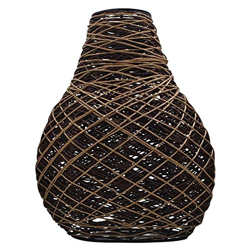 Bamboo Rattan Wicker Handmade Easy Fit Lampshade Retro Industrial Ceiling Lighting Shade Hanging Pendant Shade Light Fixture for Kitchen Dining Room Lights E27 + Free Reducer Plate (Vase) 3 Bamboo Rattan Wicker Handmade Easy Fit Lampshade Retro Industrial Ceiling Lighting Shade Hanging Pendant Shade Light Fixture for Kitchen Dining Room Lights E27 + Free Reducer Plate (Vase) - Image 3