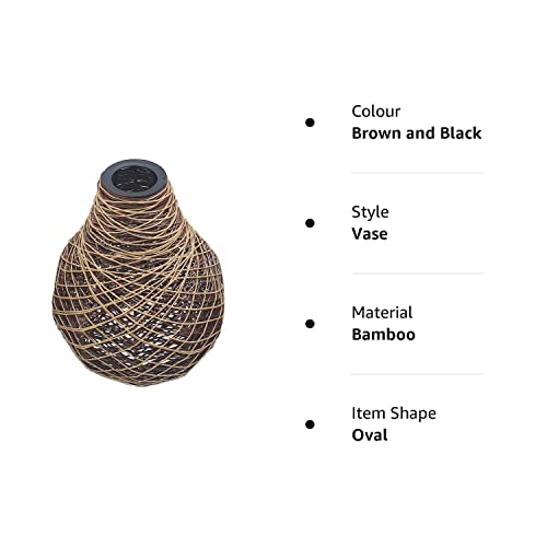 Bamboo Rattan Wicker Handmade Easy Fit Lampshade Retro Industrial Ceiling Lighting Shade Hanging Pendant Shade Light Fixture for Kitchen Dining Room Lights E27 + Free Reducer Plate (Vase) 6 Bamboo Rattan Wicker Handmade Easy Fit Lampshade Retro Industrial Ceiling Lighting Shade Hanging Pendant Shade Light Fixture for Kitchen Dining Room Lights E27 + Free Reducer Plate (Vase) - Image 6