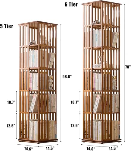 Revolving Paperback Book Racks Bamboo Revolving Bookcase, Versatile Revolving Bookcase, Corner Shelf ...