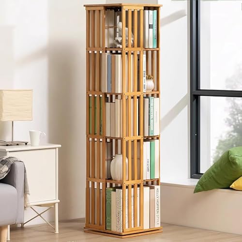 Bamboo Revolving Bookcase, Versatile Revolving Bookcase, Corner Shelf ...