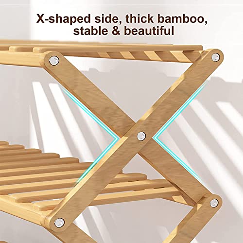 Bamboo Shoe Rack, with 3 Tier Sturdy Shoe Storage Cabinet, Space Saving Convenient Small Shoe Racks Cupboards for Hallways Outdoor Entryway Living Room Bedroom 3 Bamboo Shoe Rack, with 3 Tier Sturdy Shoe Storage Cabinet, Space Saving Convenient Small Shoe Racks Cupboards for Hallways Outdoor Entryway Living Room Bedroom - Image 3