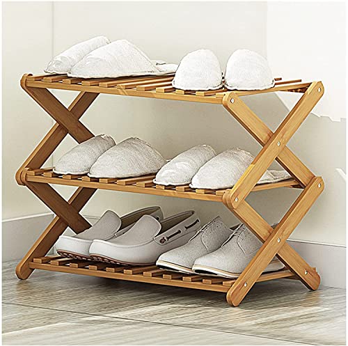 Bamboo Shoe Rack, with 3 Tier Sturdy Shoe Storage Cabinet, Space Saving Convenient Small Shoe Racks Cupboards for Hallways Outdoor Entryway Living Room Bedroom 1 Bamboo Shoe Rack, with 3 Tier Sturdy Shoe Storage Cabinet, Space Saving Convenient Small Shoe Racks Cupboards for Hallways Outdoor Entryway Living Room Bedroom