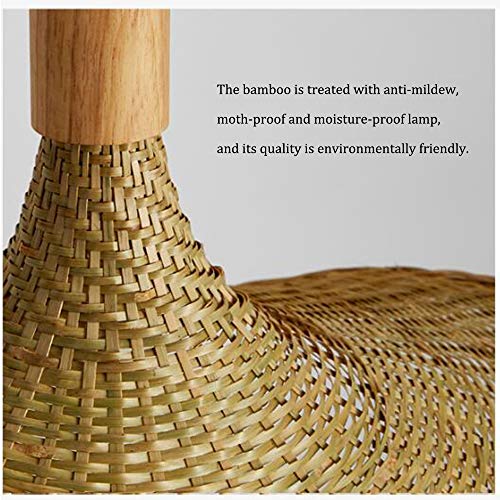 Bamboo Weaving Pendant Light Wicker Lampshade Rattan Handwoven Hanging Lamp Bamboo Country Natural Style Creative Hat-Shaped Chandelier E27 Pendant Lamp for Bedroom Dining Living Room Kitchen,50 cm 6 Bamboo Weaving Pendant Light Wicker Lampshade Rattan Handwoven Hanging Lamp Bamboo Country Natural Style Creative Hat-Shaped Chandelier E27 Pendant Lamp for Bedroom Dining Living Room Kitchen,50 cm - Image 6