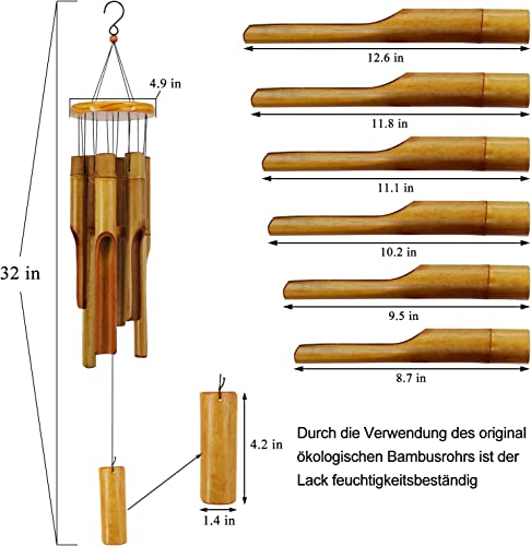 Bamboo Wind Chimes Outdoor,Wooden Wind Chimes with Melody Deep Tone,30" Classic Zen Garden Windchime for Relaxation, Grace.Home Décor for Patio, Garden or Indoor 3 Bamboo Wind Chimes Outdoor,Wooden Wind Chimes with Melody Deep Tone,30" Classic Zen Garden Windchime for Relaxation, Grace.Home Décor for Patio, Garden or Indoor - Image 3