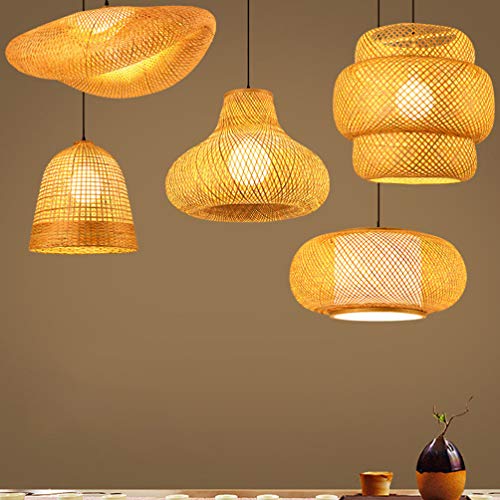 Bamboo Woven Lantern Lampshade Pendant Lamp Retro Style Rattan Chandelier Weaving Natural Ceiling Hanging Light for Dining Room Living Room Restaurant 40x25x20CM (With light source) 3 Bamboo Woven Lantern Lampshade Pendant Lamp Retro Style Rattan Chandelier Weaving Natural Ceiling Hanging Light for Dining Room Living Room Restaurant 40x25x20CM (With light source) - Image 3