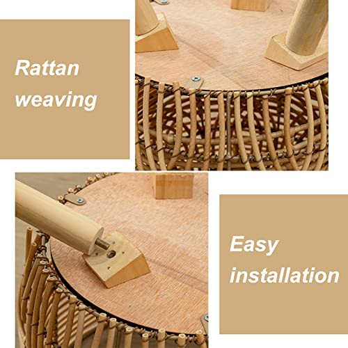 IUIBMI Bamboo Woven Plant Pot Stand with Wooden Legs Rattan Basket Flower Pot Indoor Planter Stand for Living Room Balcony Patio 3 IUIBMI Bamboo Woven Plant Pot Stand with Wooden Legs Rattan Basket Flower Pot Indoor Planter Stand for Living Room Balcony Patio - Image 3