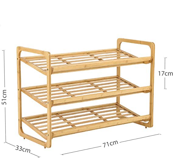 Bargain House - 3 Tier Bamboo Shoe Rack - 100% Natural - Eco friendly - Sturdy - Durable - Exemplary Designed - Wooden Shoe Display Stand- Storage Organizer - Different Sizes 3 Bargain House - 3 Tier Bamboo Shoe Rack - 100% Natural - Eco friendly - Sturdy - Durable - Exemplary Designed - Wooden Shoe Display Stand- Storage Organizer - Different Sizes - Image 3