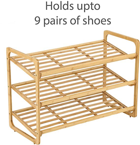 Bargain House - 3 Tier Bamboo Shoe Rack - 100% Natural - Eco friendly - Sturdy - Durable - Exemplary Designed - Wooden Shoe Display Stand- Storage Organizer - Different Sizes 4 Bargain House - 3 Tier Bamboo Shoe Rack - 100% Natural - Eco friendly - Sturdy - Durable - Exemplary Designed - Wooden Shoe Display Stand- Storage Organizer - Different Sizes - Image 4