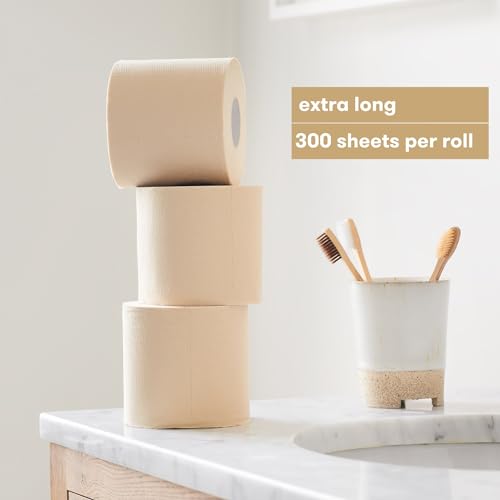 Bumboo Bamboo Toilet Roll 24 Pack | Unbleached Toilet Paper 3 ply, 300 Sheets | Eco Toilet Rolls | Plastic-Free, Soft, Strong, Sustainable & Biodegradable Toilet Tissue 3 Bumboo Bamboo Toilet Roll 24 Pack | Unbleached Toilet Paper 3 ply, 300 Sheets | Eco Toilet Rolls | Plastic-Free, Soft, Strong, Sustainable & Biodegradable Toilet Tissue - Image 3