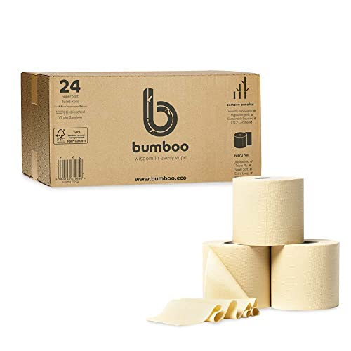 Bumboo Bamboo Toilet Roll 24 Pack | Unbleached Toilet Paper 3 ply, 300 Sheets | Eco Toilet Rolls | Plastic-Free, Soft, Strong, Sustainable & Biodegradable Toilet Tissue 2 Bumboo Bamboo Toilet Roll 24 Pack | Unbleached Toilet Paper 3 ply, 300 Sheets | Eco Toilet Rolls | Plastic-Free, Soft, Strong, Sustainable & Biodegradable Toilet Tissue - Image 2