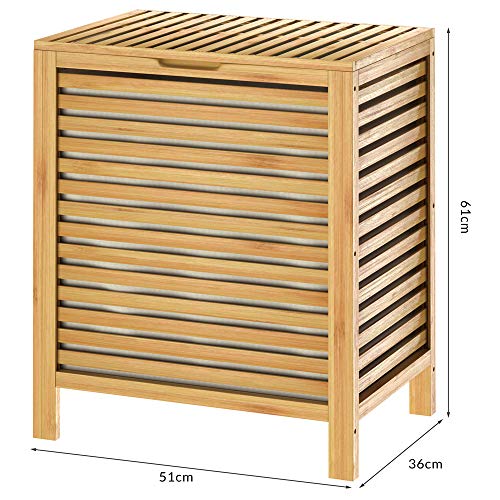 CASARIA® Bamboo Laundry Basket | 62L Capacity | Removable Cotton Liner | Ventilated Design to Prevent Odours | Sturdy & Moisture-Resistant | Ideal for Bathroom, Bedroom & More 6 CASARIA® Bamboo Laundry Basket | 62L Capacity | Removable Cotton Liner | Ventilated Design to Prevent Odours | Sturdy & Moisture-Resistant | Ideal for Bathroom, Bedroom & More - Image 6