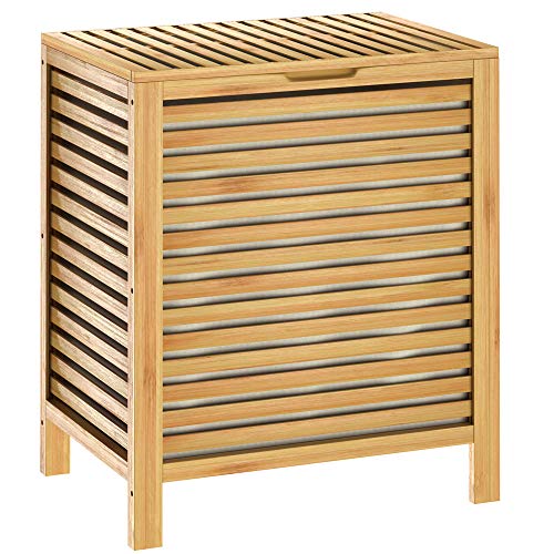 CASARIA® Bamboo Laundry Basket | 62L Capacity | Removable Cotton Liner | Ventilated Design to Prevent Odours | Sturdy & Moisture-Resistant | Ideal for Bathroom, Bedroom & More 1 CASARIA® Bamboo Laundry Basket | 62L Capacity | Removable Cotton Liner | Ventilated Design to Prevent Odours | Sturdy & Moisture-Resistant | Ideal for Bathroom, Bedroom & More