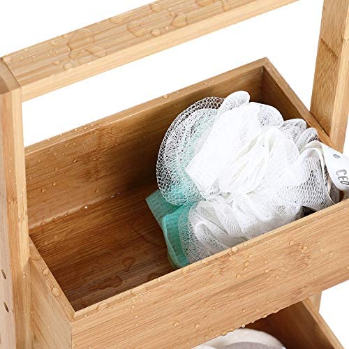 CASARIA® Bathroom Storage Shelves | 4 Tier Brown Bamboo Rack | Free Standing Wooden Basket | Bath Shelf | Shower Storage | Sauna | Spa | 88 x 16 x 28cm 6 CASARIA® Bathroom Storage Shelves | 4 Tier Brown Bamboo Rack | Free Standing Wooden Basket | Bath Shelf | Shower Storage | Sauna | Spa | 88 x 16 x 28cm - Image 6