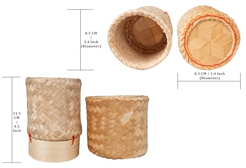 CCcollections Sticky Rice Bamboo Baskets | Traditional Handmade Sticky Rice Basket | Premium Bamboo Rice Steamer for Home & Restaurant 2 CCcollections Sticky Rice Bamboo Baskets | Traditional Handmade Sticky Rice Basket | Premium Bamboo Rice Steamer for Home & Restaurant - Image 2