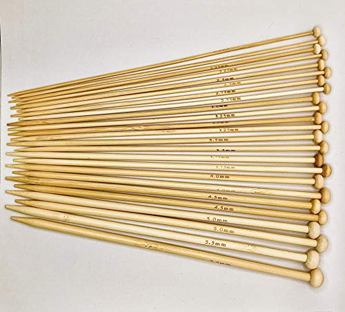 CHSYOO 36 Pieces Bamboo Single Pointed Knitting Needles Set with 18 Sizes, 2.0mm - 10.0mm 2 CHSYOO 36 Pieces Bamboo Single Pointed Knitting Needles Set with 18 Sizes, 2.0mm - 10.0mm - Image 2