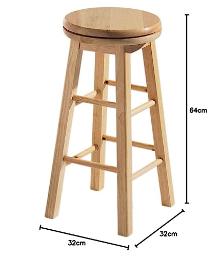 Chef Vida Modern Breakfast Bar Stool, 360 Swivel Kitchen Counter Home Bar Seat, Solid Wood (1, Pine) 2 Chef Vida Modern Breakfast Bar Stool, 360 Swivel Kitchen Counter Home Bar Seat, Solid Wood (1, Pine) - Image 2