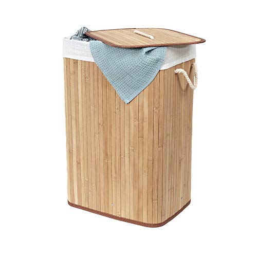 Compactor Ross XXL Rectangular Bamboo Laundry Hamper With Rope Handles - Natural, 40X30X60 cm 5 Compactor Ross XXL Rectangular Bamboo Laundry Hamper With Rope Handles - Natural, 40X30X60 cm - Image 5