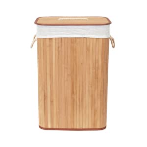 Compactor Ross XXL Rectangular Bamboo Laundry Hamper With Rope Handles - Natural, 40X30X60 cm 6 Compactor Ross XXL Rectangular Bamboo Laundry Hamper With Rope Handles - Natural, 40X30X60 cm - Image 6