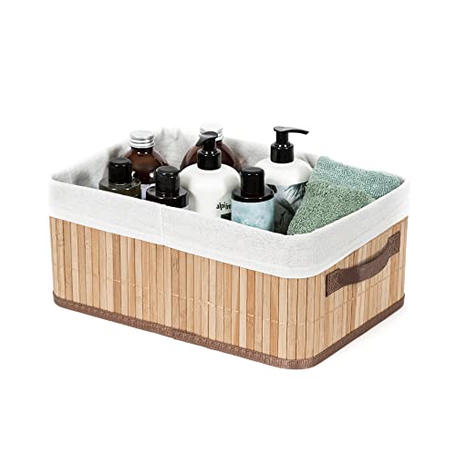 Compactor Joey Bamboo Basket, Medium (35X25X15 cm), Rectangular With Removable Washable Fabric Liner 4 Compactor Joey Bamboo Basket, Medium (35X25X15 cm), Rectangular With Removable Washable Fabric Liner - Image 4