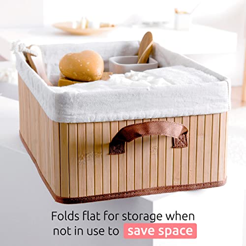Compactor Joey Bamboo Basket, Medium (35X25X15 cm), Rectangular With Removable Washable Fabric Liner 7 Compactor Joey Bamboo Basket, Medium (35X25X15 cm), Rectangular With Removable Washable Fabric Liner - Image 7