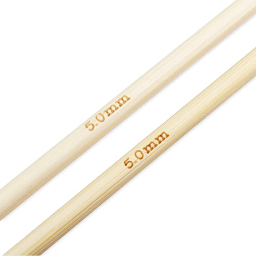 Coopay Bamboo Knitting Needles 5.0mm x 35cm, Warm Wooden Knitting Needles for Arthritic Hands, Knitting Pins Beginners Professional Knitters, Long Needles for Jumpers Blankets Large Projects 3 Coopay Bamboo Knitting Needles 5.0mm x 35cm, Warm Wooden Knitting Needles for Arthritic Hands, Knitting Pins Beginners Professional Knitters, Long Needles for Jumpers Blankets Large Projects - Image 3