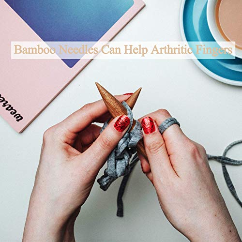 Coopay Chunky Knitting Needles 10mm 35cm Long, Huge Bamboo Knitting Needle for Beginners Large Knitting Project, Jumbo Wooden Knitting Pins for Arthritic Fingers, Lightweight Solid Wood 3 Coopay Chunky Knitting Needles 10mm 35cm Long, Huge Bamboo Knitting Needle for Beginners Large Knitting Project, Jumbo Wooden Knitting Pins for Arthritic Fingers, Lightweight Solid Wood - Image 3