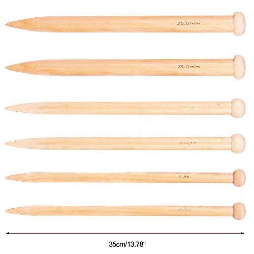 Coopay Chunky Knitting Needles 10mm 35cm Long, Huge Bamboo Knitting Needle for Beginners Large Knitting Project, Jumbo Wooden Knitting Pins for Arthritic Fingers, Lightweight Solid Wood 4 Coopay Chunky Knitting Needles 10mm 35cm Long, Huge Bamboo Knitting Needle for Beginners Large Knitting Project, Jumbo Wooden Knitting Pins for Arthritic Fingers, Lightweight Solid Wood - Image 4