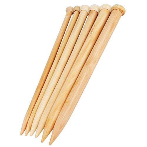 Coopay Chunky Knitting Needles 10mm 35cm Long, Huge Bamboo Knitting Needle for Beginners Large Knitting Project, Jumbo Wooden Knitting Pins for Arthritic Fingers, Lightweight Solid Wood 6 Coopay Chunky Knitting Needles 10mm 35cm Long, Huge Bamboo Knitting Needle for Beginners Large Knitting Project, Jumbo Wooden Knitting Pins for Arthritic Fingers, Lightweight Solid Wood - Image 6