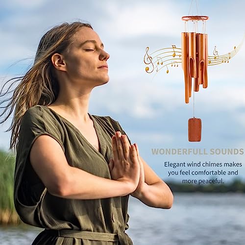 DONGDA Bamboo Wind Chimes, 6 Tubes Wooden Wind Chimes Outdoor & Indoor, 75cm, Perfect for Garden Yard Patio - Memorial Gifts, Brown 7 DONGDA Bamboo Wind Chimes, 6 Tubes Wooden Wind Chimes Outdoor & Indoor, 75cm, Perfect for Garden Yard Patio - Memorial Gifts, Brown - Image 7