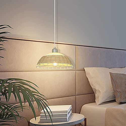Depuley Modern Pendant Light, E27 Rattan Ceiling Light, Adjustable Chandelier with Glass and Weaving Bamboo Lampshade Pendant Light Fixture for Living Room,Bedroom,Dining Room,Kitchen(Bulb not incl) 4 Depuley Modern Pendant Light, E27 Rattan Ceiling Light, Adjustable Chandelier with Glass and Weaving Bamboo Lampshade Pendant Light Fixture for Living Room,Bedroom,Dining Room,Kitchen(Bulb not incl) - Image 4