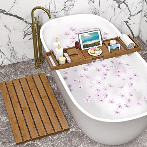 Domax Bathtub Caddy Tray Expandable Bamboo Tub Tray for Luxury Bath with Book Holder and Free Soap Dish 4 Domax Bathtub Caddy Tray Expandable Bamboo Tub Tray for Luxury Bath with Book Holder and Free Soap Dish - Image 4