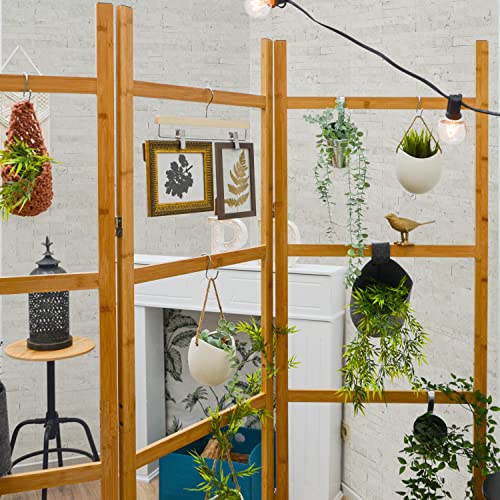 DuneDesign Fillable 3 Panel Room Divider - 180x180 Bamboo Plant Shelves Foldable Screen Divider - Portable Room Divider Wooden Panel Room Separator - Office Partition Bath Divider Kitchen Partition 2 DuneDesign Fillable 3 Panel Room Divider - 180x180 Bamboo Plant Shelves Foldable Screen Divider - Portable Room Divider Wooden Panel Room Separator - Office Partition Bath Divider Kitchen Partition - Image 2