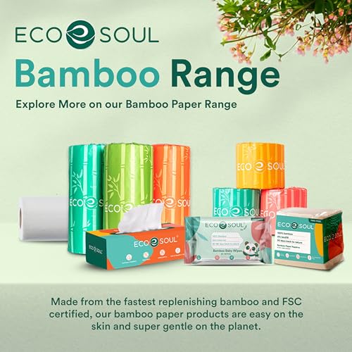 Eco Soul Bamboo Toilet Roll 24 Pack of 3 Ply Toilet Paper 300 Sheets per Roll | Compostable - FSC Certified Soft & Strong Sustainable Loo Roll Eco-Friendly Septic Safe Organic Bath Tissues 7 Eco Soul Bamboo Toilet Roll 24 Pack of 3 Ply Toilet Paper 300 Sheets per Roll | Compostable - FSC Certified Soft & Strong Sustainable Loo Roll Eco-Friendly Septic Safe Organic Bath Tissues - Image 7