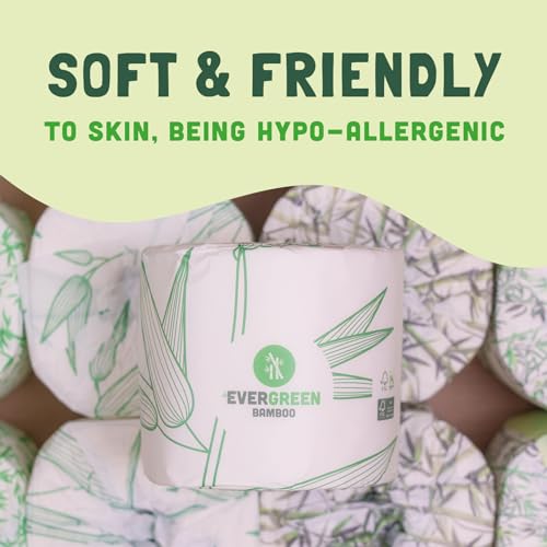 EVERGREEN BAMBOO Toilet Roll 24 x 400 Sheets Per Roll 3-Ply Toilet Tissues - Eco Friendly Premium Quality Bamboo Toilet Paper - Plastic-Free, Soft, Strong, Sustainable, and Biodegradable 4 EVERGREEN BAMBOO Toilet Roll 24 x 400 Sheets Per Roll 3-Ply Toilet Tissues - Eco Friendly Premium Quality Bamboo Toilet Paper - Plastic-Free, Soft, Strong, Sustainable, and Biodegradable - Image 4