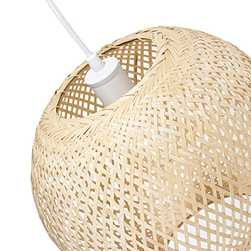 Happy Homewares Eco Friendly Modern Spherical Cage Designed Bamboo Strap Ceiling Pendant Lamp Shade | 28cm x 30cm | 60w Max | Shade Only 4 Happy Homewares Eco Friendly Modern Spherical Cage Designed Bamboo Strap Ceiling Pendant Lamp Shade | 28cm x 30cm | 60w Max | Shade Only - Image 4