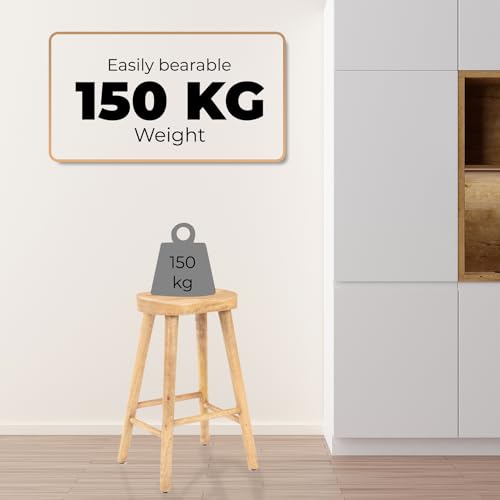 Elm home and garden 68cm Wooden Bar Stool Kitchen Pub Cafe Solid 6 Elm home and garden 68cm Wooden Bar Stool Kitchen Pub Cafe Solid - Image 6