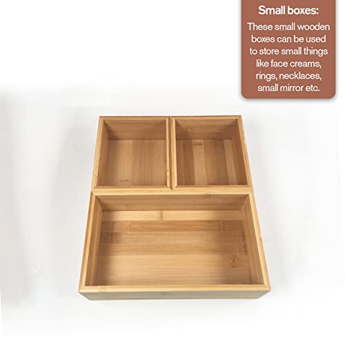Eryks Wholesale Drawer Organizer Bamboo Set of 8 Desk Drawer Organiser Trays - Multi-Sized Sections with Removable Partitions- Perfect for Home and Office Use 5 Eryks Wholesale Drawer Organizer Bamboo Set of 8 Desk Drawer Organiser Trays - Multi-Sized Sections with Removable Partitions- Perfect for Home and Office Use - Image 5